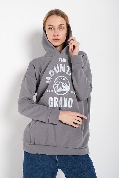 MODAGEN Γυναικείο Stone Grey The Mountain με στάμπα με κουκούλα Oversize φούτερ