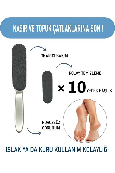 MCM GROUP Colliya Callus and Heel Crack Remover Foot File (With 10 Replacement Heads) Ocn52262