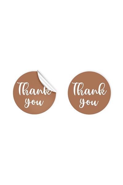 anka design Coated Sticker (4x4cm) 48 Pieces - Thank You -