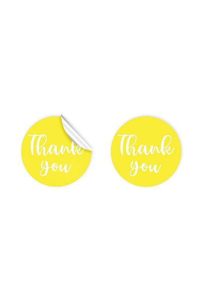 anka design Coated Sticker (4x4cm) 48 Pieces - Thank You -