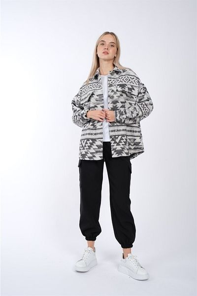 parla official Cămașă groasă cu modele etnice