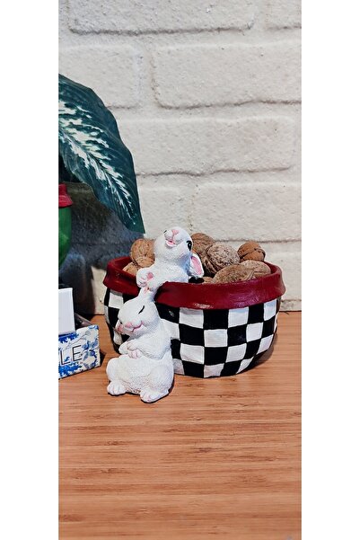 ufak dusler atölyesi Tavşan Saksı & Kase & Meyvelik Sunumluk Mackenzie Model