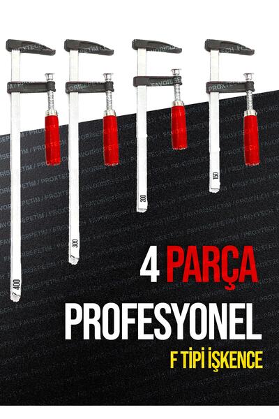 PROXTECH 5 Parça Portek Masa Tezgah Mengenesi 80mm F Tipi Ahşap Çelik Mobilyacı Işkencesi Kıskaç Işkence