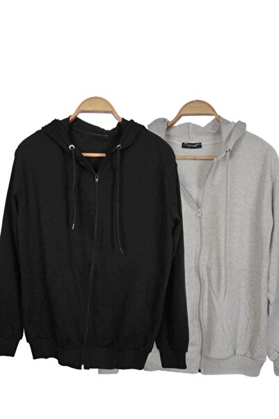 FATELLA Hanorac unisex subțire din bumbac pieptănat, cu glugă și buzunare cu ...