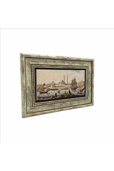 BAKSEPETE Old Istanbul Landscape Printed Natural Stone Painting 20Cmx30Cm Drt-008