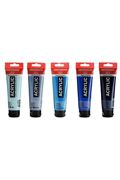 Talens Amsterdam Akrilik Boya 120ml 5'li Set Mavi Deniz Tonu Renkleri