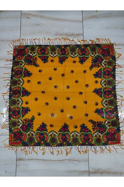 BERÇİN TAKI Beaded Local Shawl Tasseled Hamavi Shawl Authentic Writing