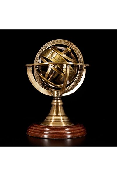 hediyeconcepti El Yapımı Tamamı Pirinçten Özel Üretim Retro Horoskop 50cm