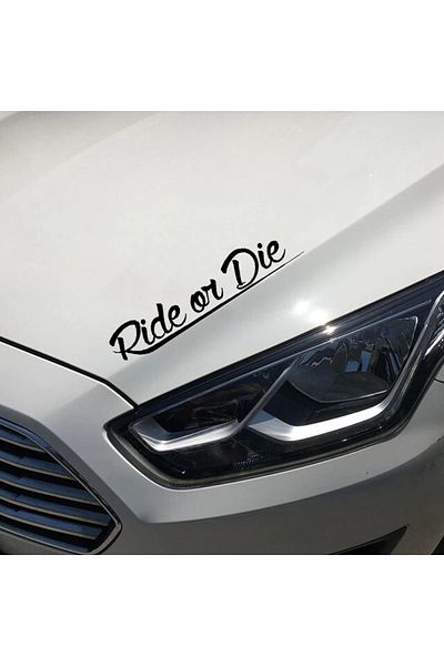 TSC Ride Or Die Funny Car Sticker Pastă 30cm Negru