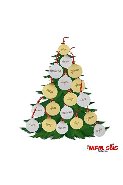 MFM Pleksiglas ornament za jelku sa zrcalnim efektom i porukama želja