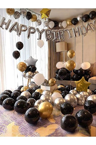 MFM Set de baloane din folie argintie pentru petrecere de la mulți ani