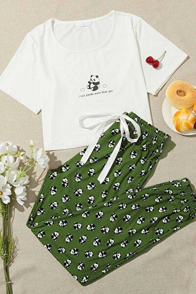 PEMBİŞ HOMEWEAR Următorul set de pijamale supersoft, Panda