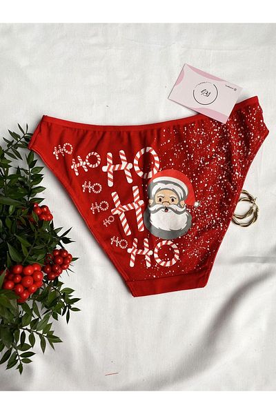 eos lingerie New Year Printed Red Bikini Cut Panties