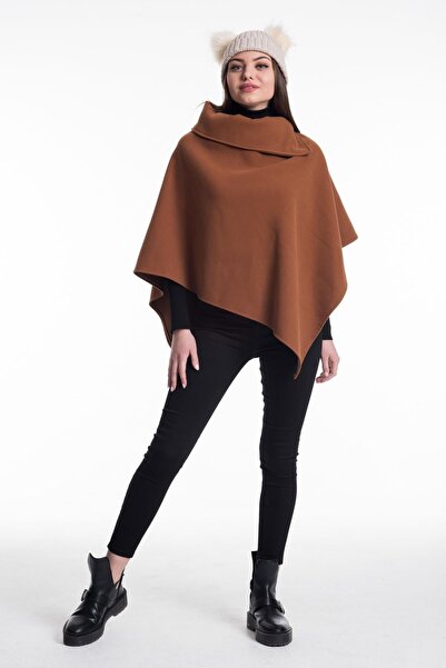 Pitti Women's Tan Stamp Fabric Poncho