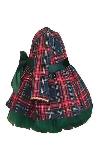 Shecco Babba Girl's Emerald Green Red Christmas Tutu Dress Crown Set 1-10 Years