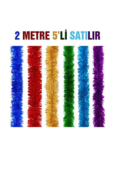 AKSOY AMBALAJ Colorful Metalized Ornament 5 Pieces