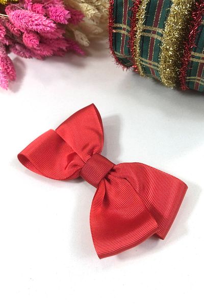 Hobigram Cataramă cu panglică cu fundă roșie 1 bucată – catarame, cataramă metalică, design strălucitor, ornament de păr, utilizare zilnică