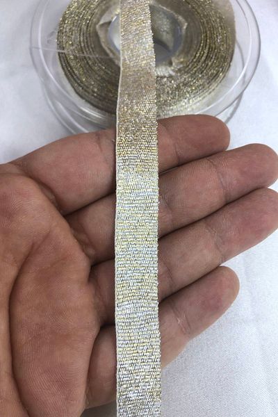 Hobigram Ασημί Ασημί Χρυσό Μικτή Κορδέλα Συσκευασίας Δώρου Η τιμή είναι για 1 μέτρο – Κορδέλα, Κομψό Σχέδιο