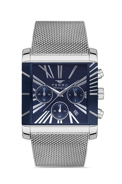 FERRO Fm41292c-a3 45 Mm Silver Men's Wristwatch