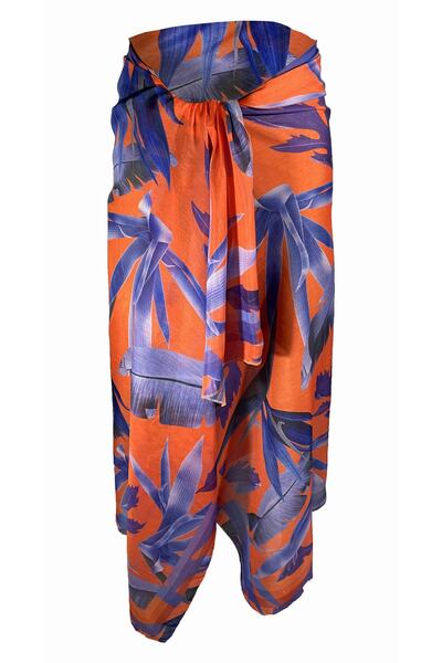 Bolder Amara Orange And Purple Patterned Pareo