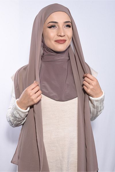 Ns nowascarf Chiffon Neck Collar Shawl Light Mink