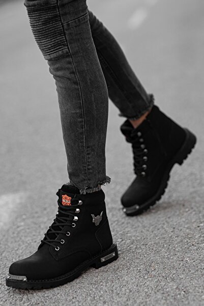 M ZURAFA Unisex Siyah Kışlık Uzun Dayanıklı Kauçuk Taban Bot Outdoor Postal