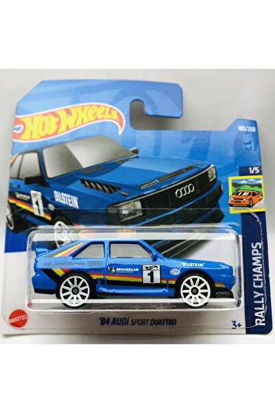 HOT WHEELS New - Yeni 84 Audi Sport Quattro Mavi 1:64 Ölçek Hotwheels Marka 1/5