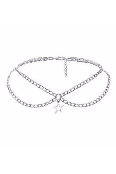 TakıConcept Yıldız Sallantılı Zincir Choker Kolye
