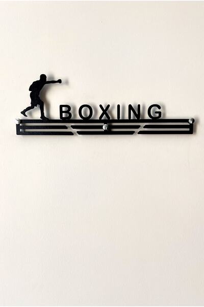 MER Dekor Madalya Askısı / Askılığı - Boks / Boksör (TEXTURE SİYAH BOYALI)