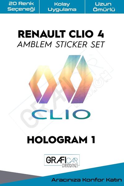 GRAFİCAR Renault Clio 4 Amblem Kaplama Sticker Set
