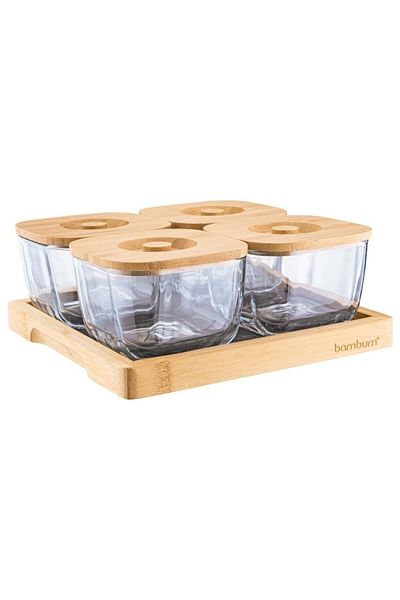 Bambum Krosna - 9 Piece Glass Breakfast Set with Lid
