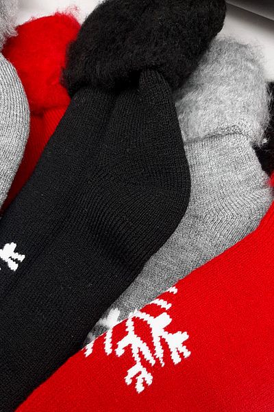ÇORAPEVİ Snow Pattern Ribbed Thermal Booties Socks