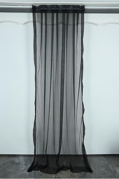 AKÇA TEKSTİL Orchid Model Black Color Single Wing Pleated Background Curtain 75*260 Cm