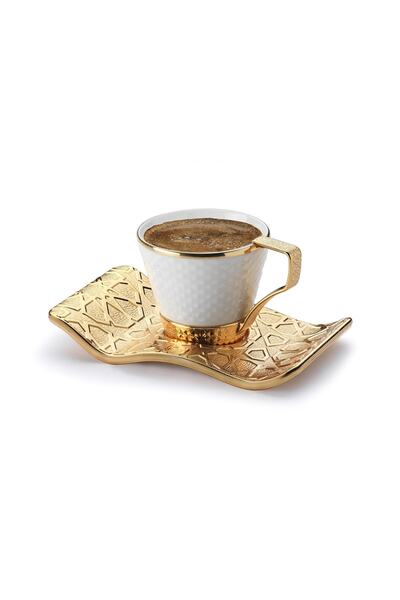 E&M HOME HEDİYELİK طقم القهوة الذهبية السلجوقية - 12 قطعة واحدة: $18