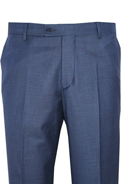 Varetta Men's Night Blue Large Size Classic Cut Pocketed Polyviscon Fabric Trousers