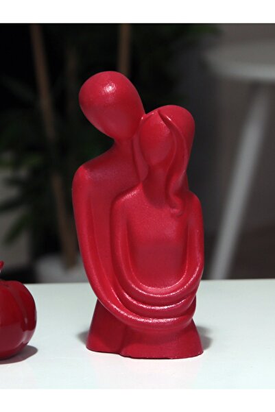 stonnish Sarılan Çift Biblo 19 Cm Kırmızı