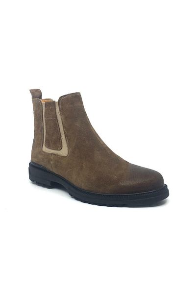 Çetintaş Luis Figo 100% Genuine Leather Inside and Outside Men's Daily Comfortable Winter Double Sided Elastic Chelsea Boots 40-44