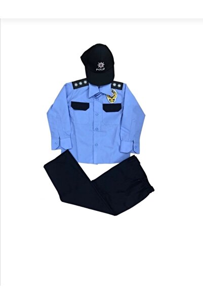 KARAMANSTYLE Çocuk Polis Kıyafeti Unisex Çocuk Mavi Gömlekli Genel Hizmet Kıy...