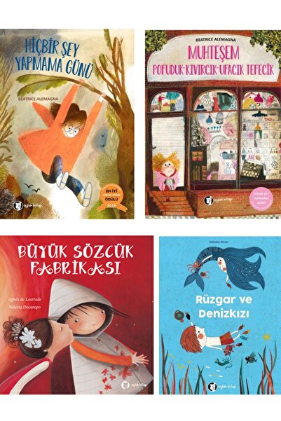 Aylak Kitap 4 Kitap Set- Hiçbir Şey Yapmama Günü -muhteşem Pofuduk- Büyük Sözcük Fabrikası -rüzgar Ve Denizkızı