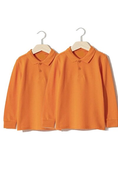 FATELLA Tricou unisex pentru copii, cu guler polo, cu mânecă lungă, croială n...