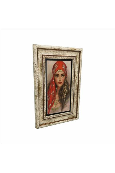 BAKSEPETE Turkish Girl Printed Natural Stone Painting 20Cmx30Cm Drt-036