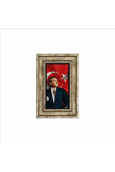 BAKSEPETE Mustafa Kemal Atatürk Printed Natural Stone Painting 20Cmx30Cm Drt-026