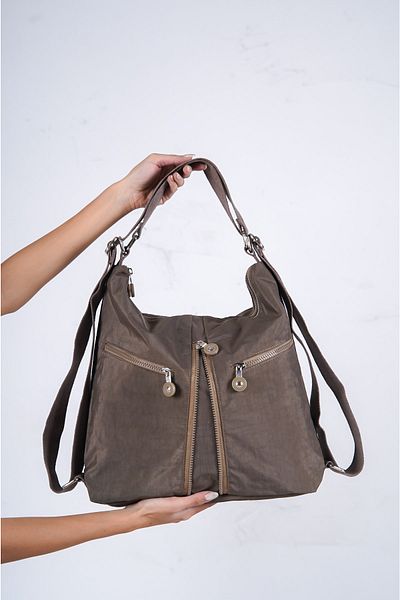 Solo Bag Mink Crinkle Waterproof Atât pentru umăr, cât și rucsac