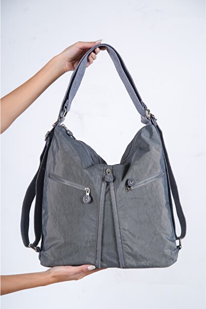 Solo Bag Women's Gray Crinkle Waterproof Both Shoulder and Backpack