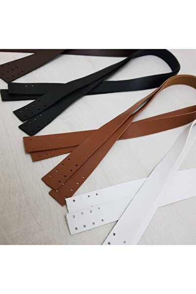 NAZENİN HOBİ AKSESUAR حزام حقيبة جلدي مخطط (70 سم)