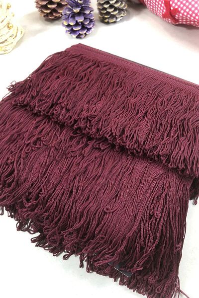 Hobigram Burgundy Fringe Tassel Width 20 cm 1 Meter – Special Design, Accessory, Quality Production, Eye-Catching Style – Dek