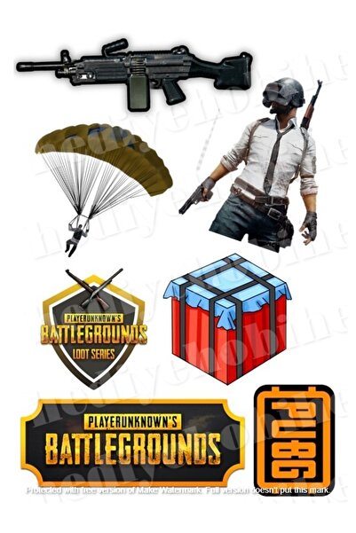 hediyehobihersey Pubg Yenilebilir Gıda Baskısı, Yenilebilir Pasta Süsü, Kurab...