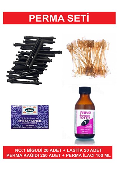 Kocaman Kozmetik Perma Bigudi Seti No:1 20 Adet Bigudi 20 Lastik Perma Kağıdı Perma Ilacı