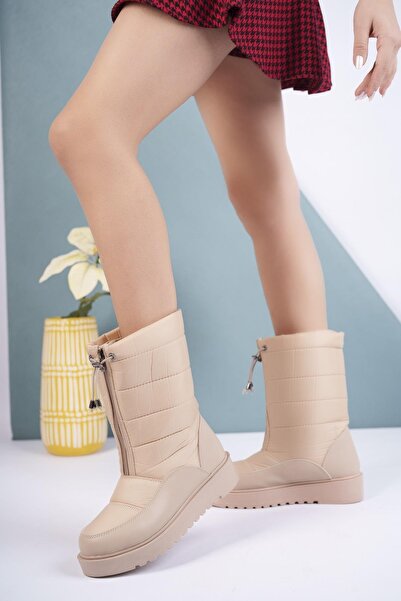 MERVE BAŞ Γυναικείες μπότες χιονιού Nude Color 002 Skin