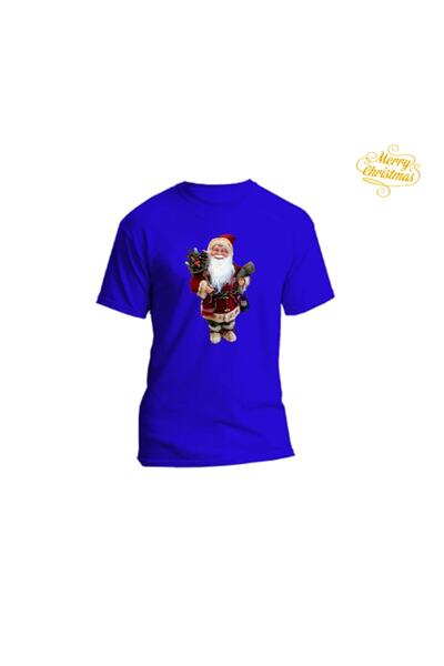 HediyeMania Μπλουζάκι Sax Blue Ειδικού Σχεδιασμού Χριστουγέννων με τύπωμα Uni...